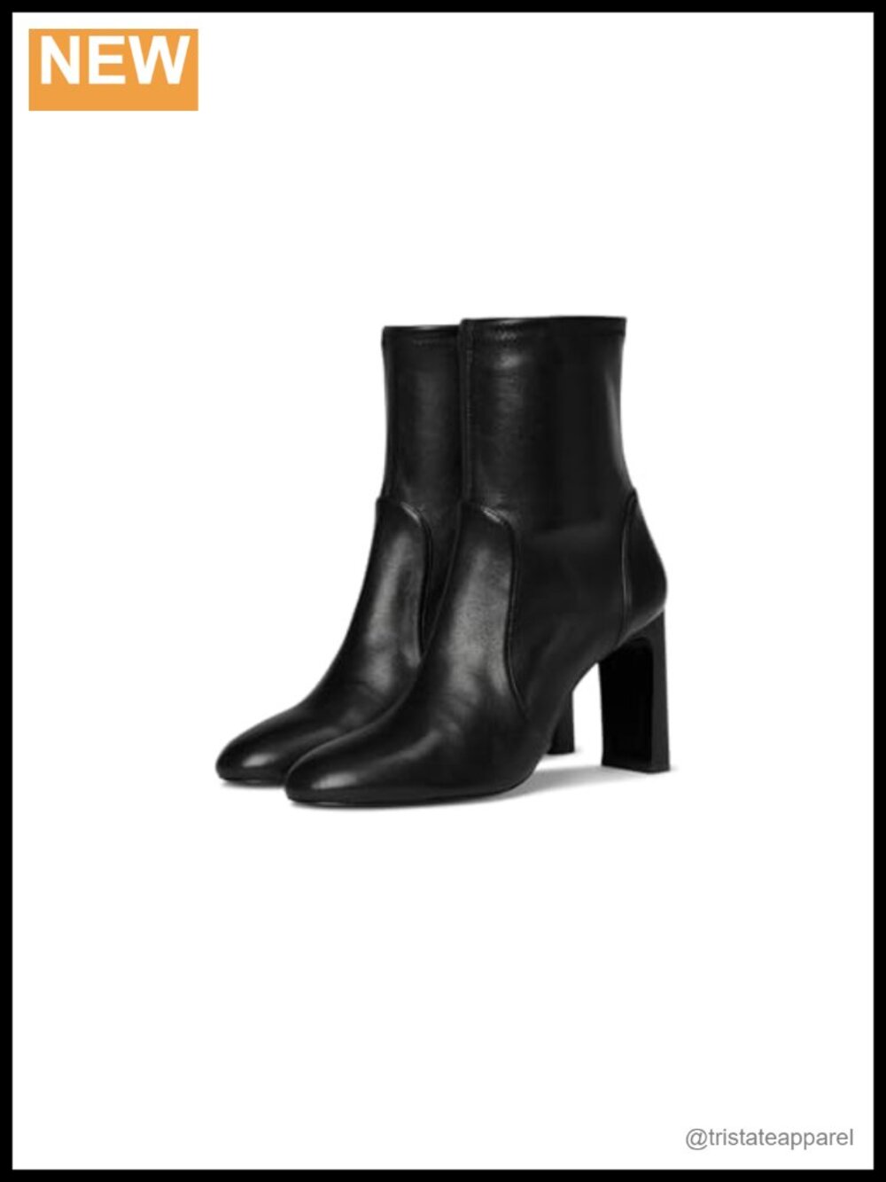Stuart Weitzman Babette 85 Leather Block Heel Ankle Bootie Made in Spain